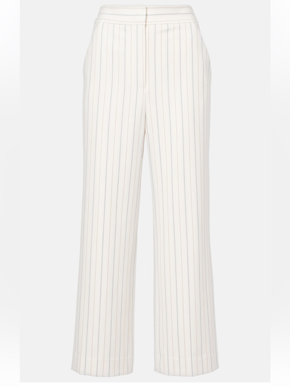 Veronica Beard Brixton Women's Cream Pinstripe Wide-Leg Pants